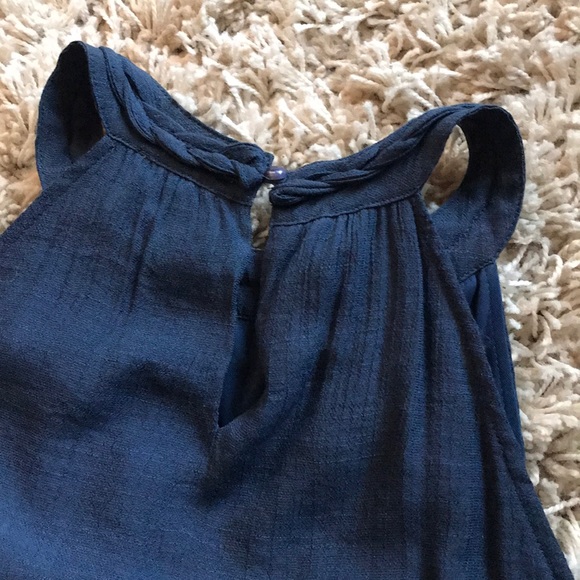 Flowy navy high neck dress - Picture 5 of 5